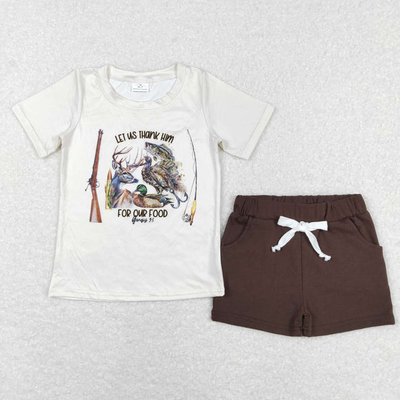 BSSO0471- fishing short sleeve shirt and shorts boy outfits