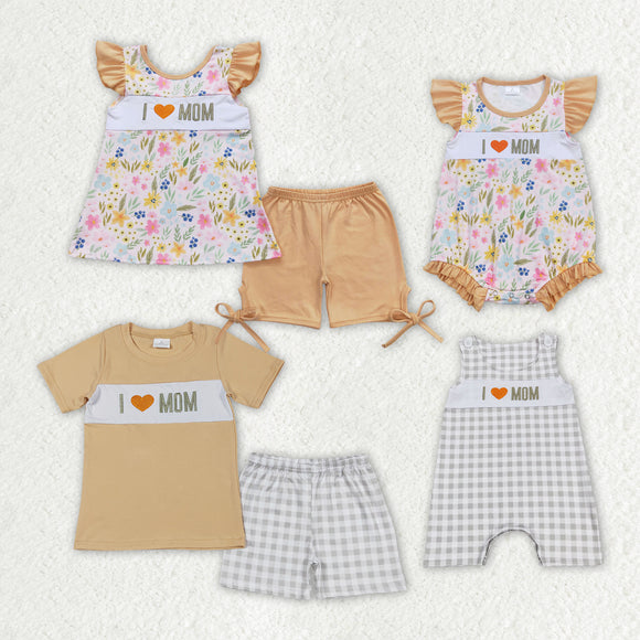 Embroidery I LOVE MOM floral series clothing