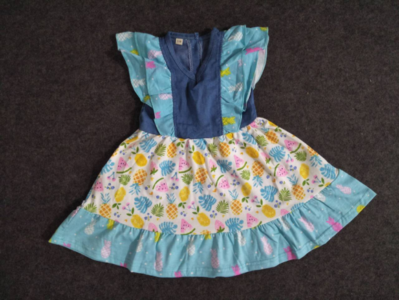 A4-5-1 pineapple summer girl dress