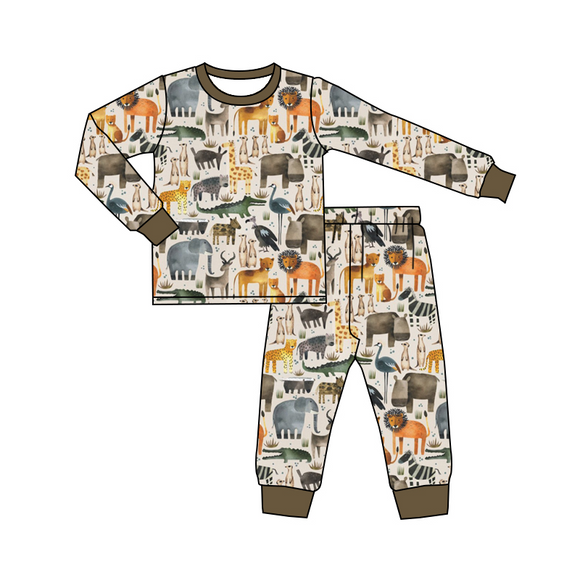 BLP0487 pre order long sleeve zoo boy pajamas