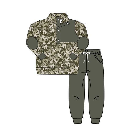 BLP0493 pre order long sleeve hunting pullover boy mallard duck outfits