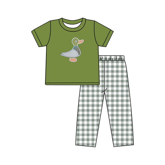 Deadline May 15 pre order Short sleeves duck top plaid pants boys clothes