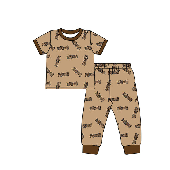 BSPO0444 pre order short sleeve brown boy pajamas