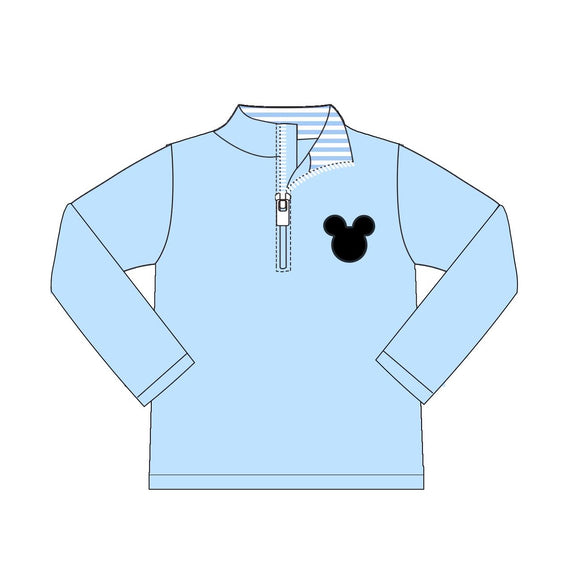BT0708 pre order Long sleeves cartoon mouse blue pullover