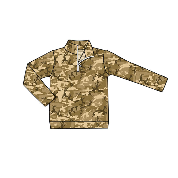 BT0722 pre order Long sleeves camo brown boy pullover