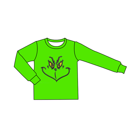 BT0724 pre order Long sleeves Christmas cartoon green boy top