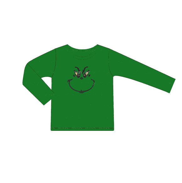BT0725 pre order Long sleeves Christmas cartoon green boy top