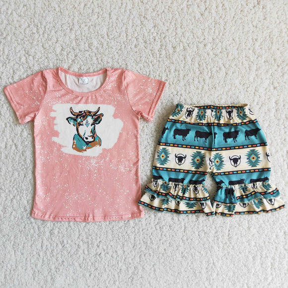 pink western cow pink girls clothing