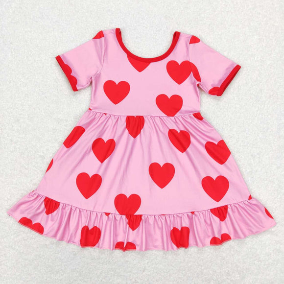 GSD0629--Valentine love pink girls dress