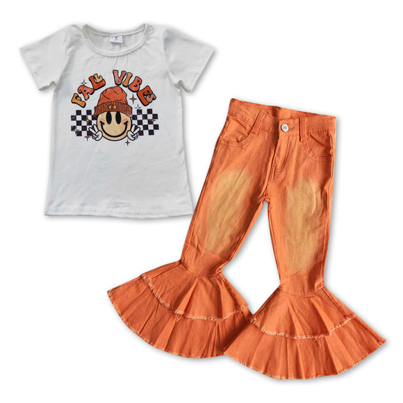 fall vibes + orange jeans girls clothing