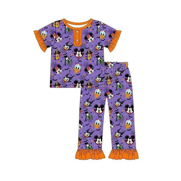 GSPO1608  pre order short sleeve Halloween mouse girls pajamas