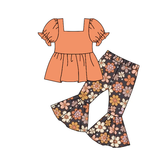 GSPO1610 pre order Short sleeves spring floral girl clothing