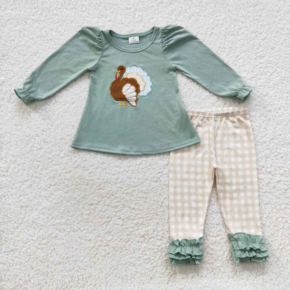 long sleeve embroidered Turkey girls outfit