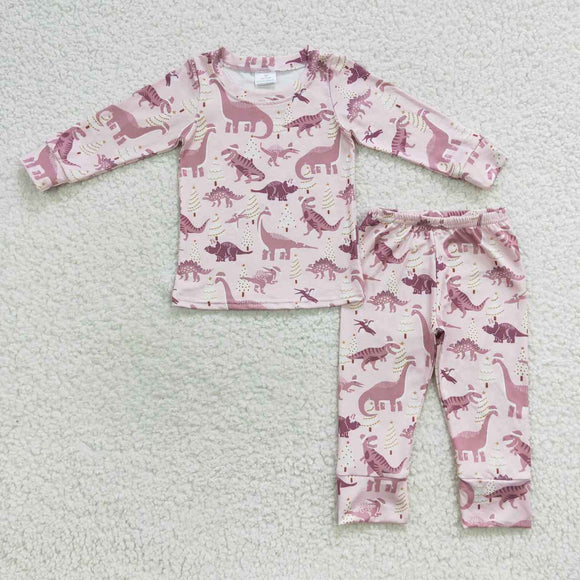 long sleeve dinosaur boys pajamas outfit
