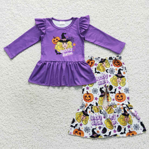 Halloween spooky cartoon girls purple girls outfits