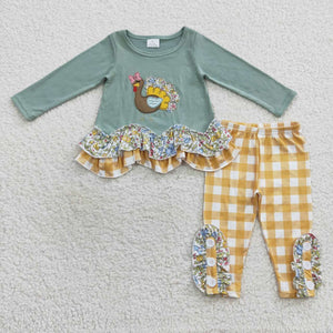 -GLP0442--long sleeve embroidered Turkey girl outfit