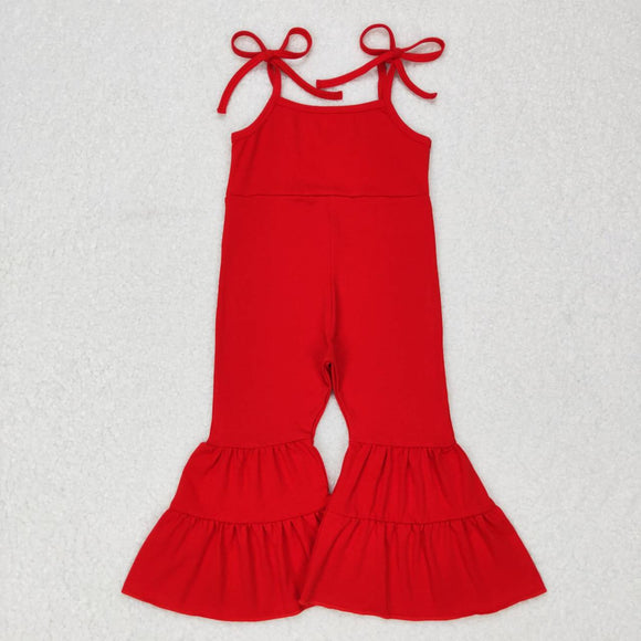 SR0450-- cotton red jumpsuit