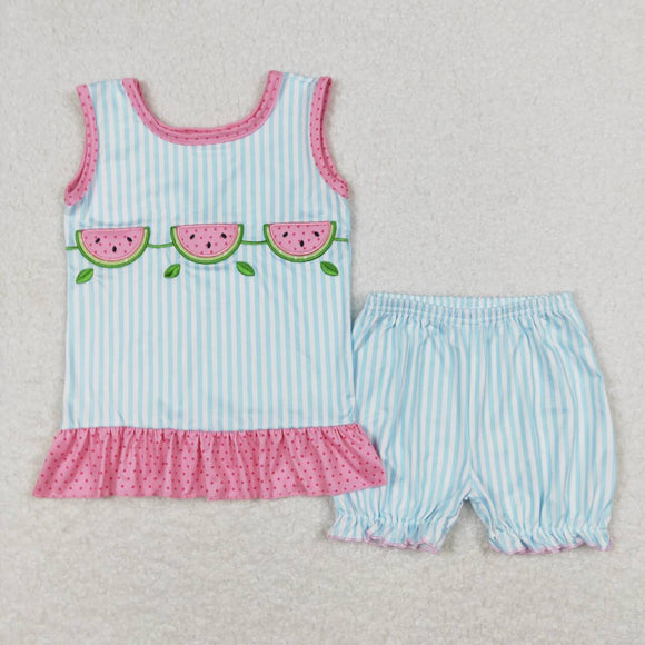 GSSO0398--summer watermelon blue girls outfits