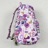Lavender heart guitar singer girls backpack 13.2*5*17 inches