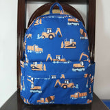Blue constructions kids boys backpack