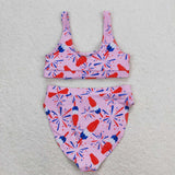 Pink firework popsicle adult women 4th of july swimsuit