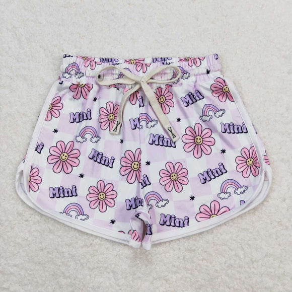 SS0171- summer milk silk mini flower shorts