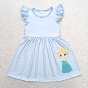 Flutter sleeves aqua princess baby girls dresses