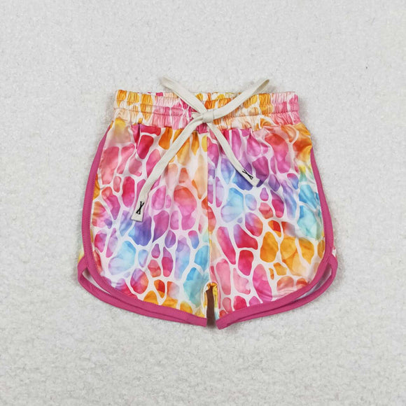 Hot pink colorful print baby girls shorts