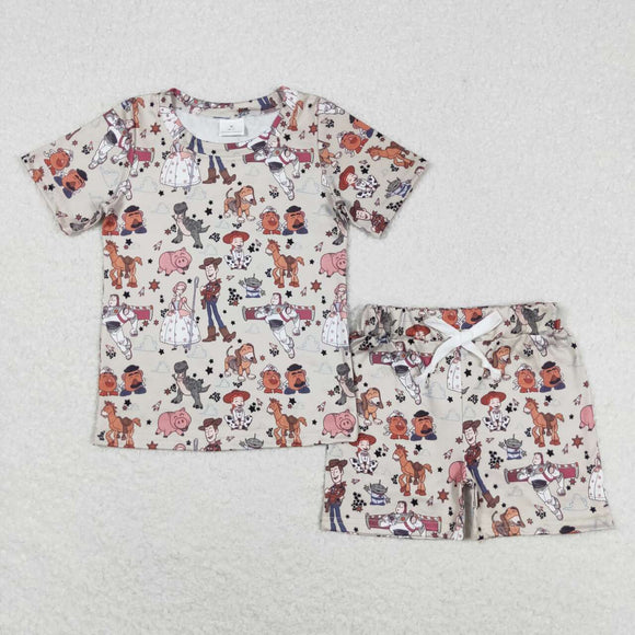 Short sleeves pig shirt shorts kids summer pajamas