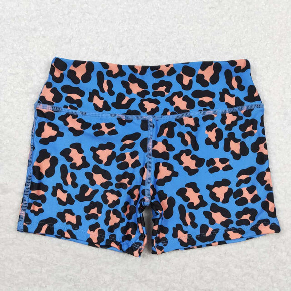 Blue leopard baby girls summer shorts