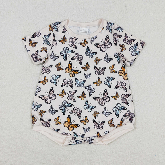 Short sleeves butterfly baby girls bubble