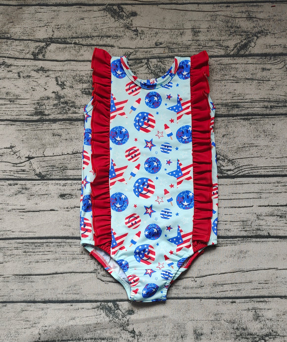 Smile stars popsicle girls 4th of july swimsuit