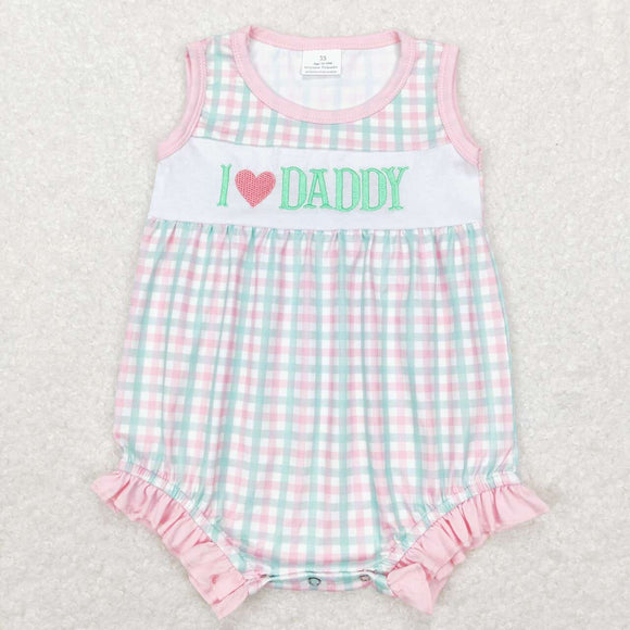 SR0713-- embroidery i love daddy girls bubble