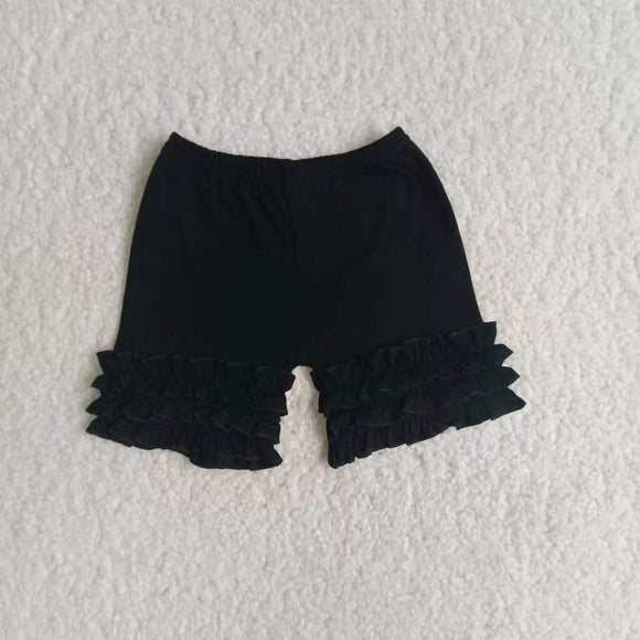 Lacy summer shorts for girls--BLACK