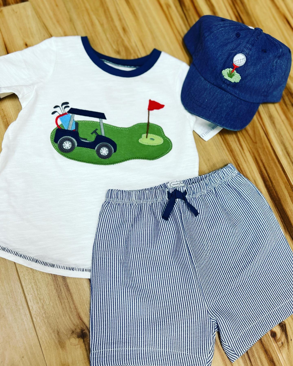 deadline May 25 Golf short sleeves top stripe shorts boys clothing set