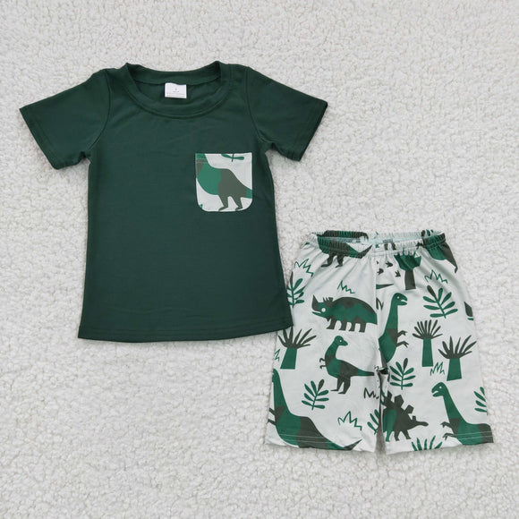 summer Green dinosaur boy clothing