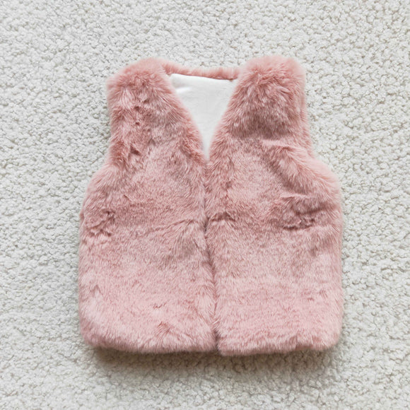 Winter pink woolen vest