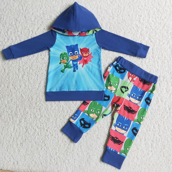 Boy's blue hoodie outfits