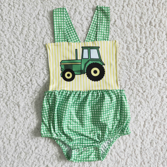 green and yellow car romper