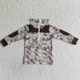 Brown camouflage pullover