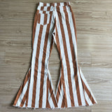 Adult orange stripes Bell-bottom jeans