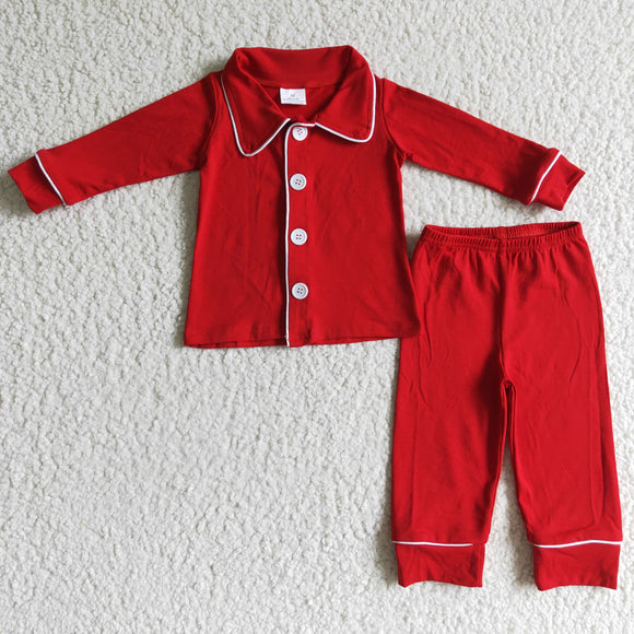Red cotton pajamas for boys