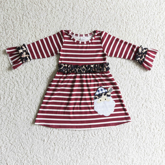 Christmas stripe  red embroidery dress