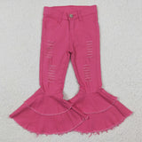 Hot pink Bell-bottom jeans