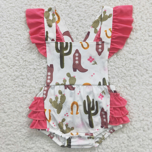 western cactus and shoots romper