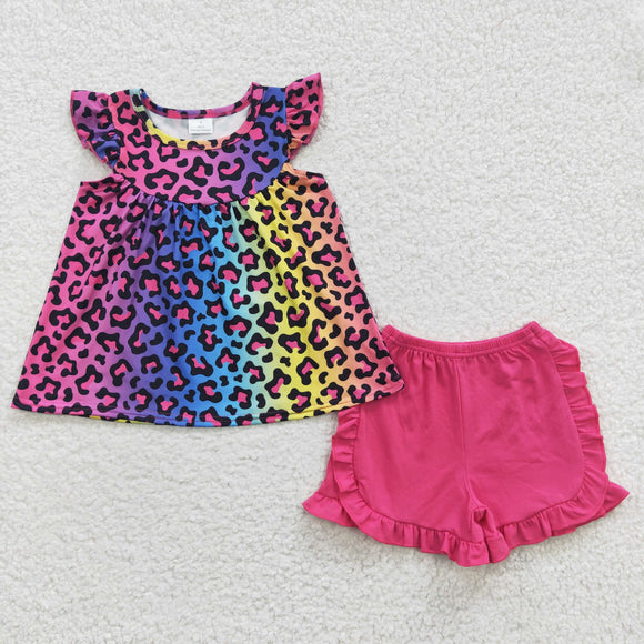 summer leopard pink girl outfit