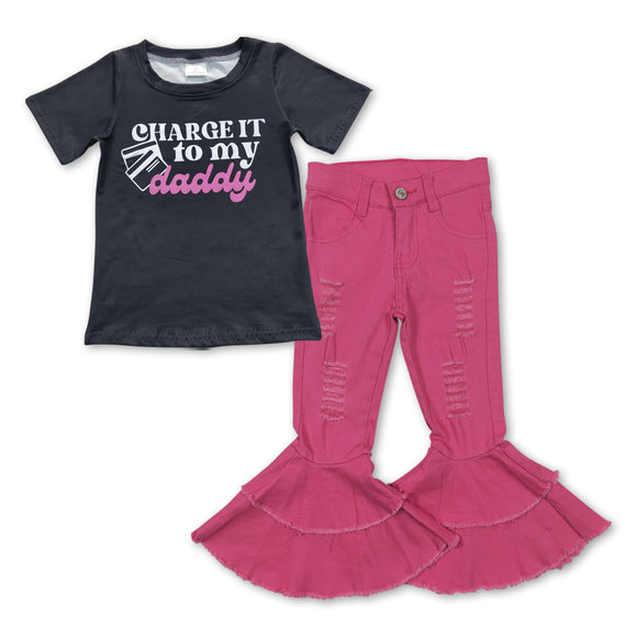 GSPO0935--charge it to my daddy top +  Pink jeans outfits