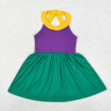 GSD1433  toddler girl clothes mardi gras girl summer yoga dress