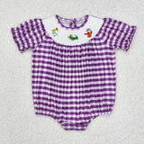 SR2060  baby smocked animal girl mardi gras bubble