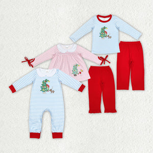 Christmas tree embroidery kids clothing